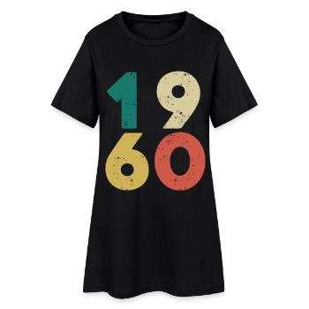 1960 - Millésime 1960 Rétro Vintage - Robe T-shirt Femme - noir - Devant