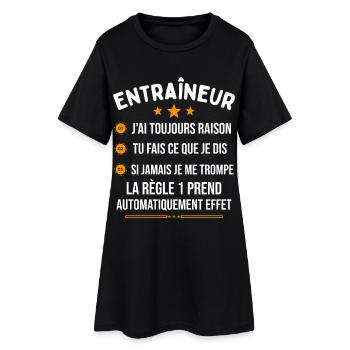 Coach Cadeau Handball Football Rugby Entraîneur - Robe T-shirt Femme - noir - Devant