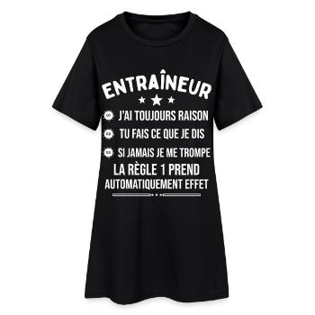 Coach Cadeau Handball Football Rugby Entraîneur - Robe T-shirt Femme - noir - Devant
