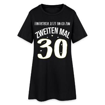 Geburtstag 60 Jahre Frau 2. mal 30 Geschenk - Frauen T-Shirt-Kleid - Schwarz - Vorne