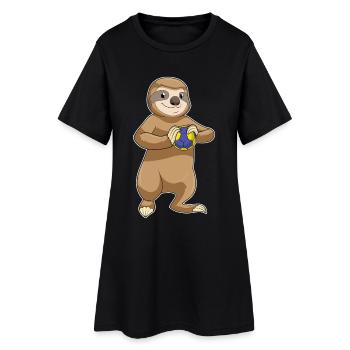 Joueur de handball paresseux - Robe T-shirt Femme - noir - Devant