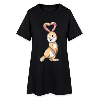 Cœur de Lapin - Robe T-shirt Femme - noir - Devant