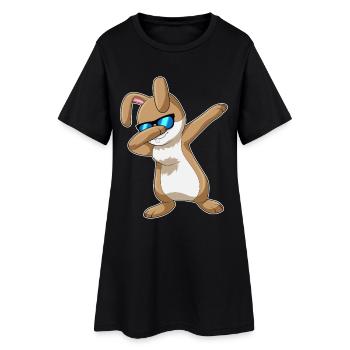 Hase Hip Hop Tanz - Frauen T-Shirt-Kleid - Schwarz - Vorne