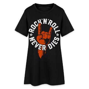 Rock n Roll never dies Rock Heavy Metal Musik - Frauen T-Shirt-Kleid - Schwarz - Vorne