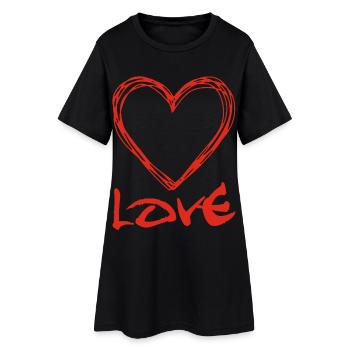 Coeur graffiti rouge - Robe T-shirt Femme - noir - Devant