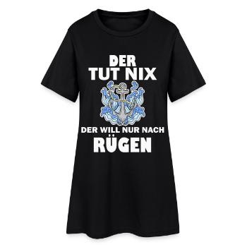 Rügen Urlaub - Frauen T-Shirt-Kleid - Schwarz - Vorne