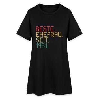 Beste Ehefrau Seit 1951 - Jahrestag Geschenk - Frauen T-Shirt-Kleid - Schwarz - Vorne