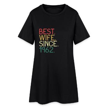 Beste Ehefrau Seit 1962 - Jahrestag Geschenk - Frauen T-Shirt-Kleid - Schwarz - Vorne