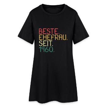 Beste Ehefrau Seit 1960 - Jahrestag Geschenk - Frauen T-Shirt-Kleid - Schwarz - Vorne