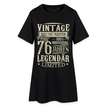 76. Geburtstag Vintage Legendär - Frauen T-Shirt-Kleid - Schwarz - Vorne