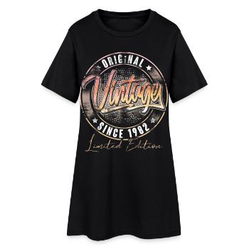 1982 Année de naissance Anniversaire Vintage - Robe T-shirt Femme - noir - Devant