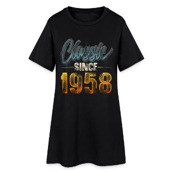 1958 Année de naissance Anniversaire Année de construction Millésime - Robe T-shirt Femme - noir - Devant