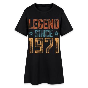 1971 Naissance Année de naissance Anniversaire - Robe T-shirt Femme - noir - Devant