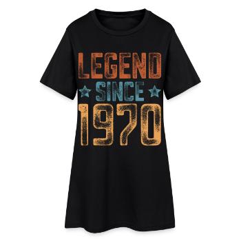 1970 Naissance Année de naissance Anniversaire - Robe T-shirt Femme - noir - Devant