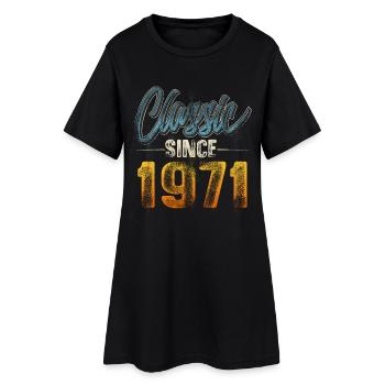 1971 Année de naissance Anniversaire Année de construction Millésime - Robe T-shirt Femme - noir - Devant