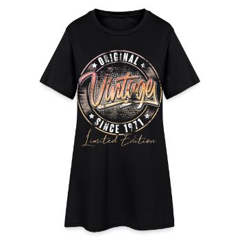 1971 Year of birth Birthday Vintage - Women’s T-Shirt Dress - black - Front