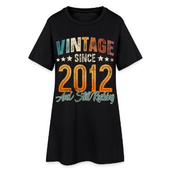 2012 Année de naissance Anniversaire Année de construction Millésime - Robe T-shirt Femme - noir - Devant
