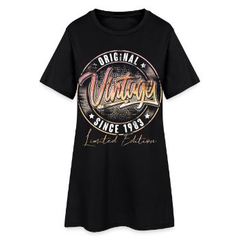 1983 Année de naissance Anniversaire Vintage - Robe T-shirt Femme - noir - Devant