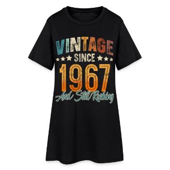 1967 Année de naissance Anniversaire Année de construction Millésime - Robe T-shirt Femme - noir - Devant