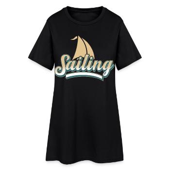 Segelboot Segeln segler - Frauen T-Shirt-Kleid - Schwarz - Vorne