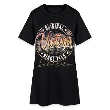 1965 Année de naissance Anniversaire Vintage - Robe T-shirt Femme - noir - Devant
