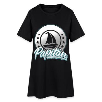 Papitän Segeln Segler Segelboot Vater Kapitän Papa - Frauen T-Shirt-Kleid - Schwarz - Vorne