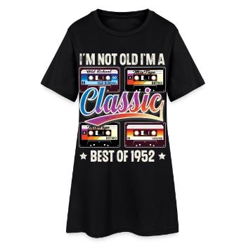 1952 Geburtsjahr Geburtstag Kassette Vintage - Frauen T-Shirt-Kleid - Schwarz - Vorne