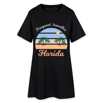 Vacances en Floride - Robe T-shirt Femme - noir - Devant