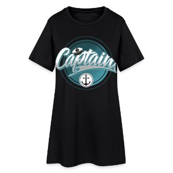 Kapitän - Frauen T-Shirt-Kleid - Schwarz - Vorne