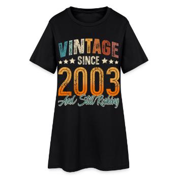 2003 Year of birth Birthday Year of construction Vintage - Women’s T-Shirt Dress - black - Front