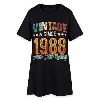 1988 Année de naissance Anniversaire Année de construction Millésime - Robe T-shirt Femme - noir - Devant