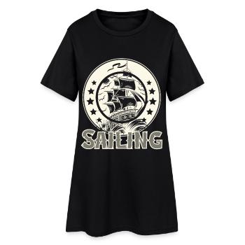 Voilier Marin Voilier - Robe T-shirt Femme - noir - Devant