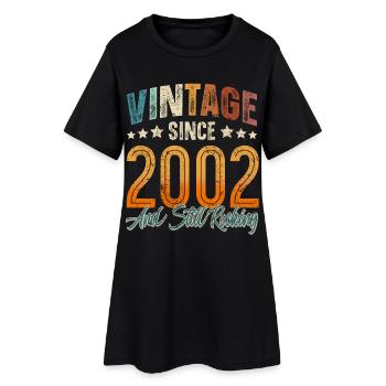 2002 Année de naissance Anniversaire Année de construction Millésime - Robe T-shirt Femme - noir - Devant