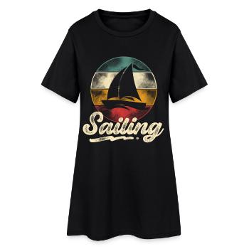 Segeln Segler Segelboot - Frauen T-Shirt-Kleid - Schwarz - Vorne