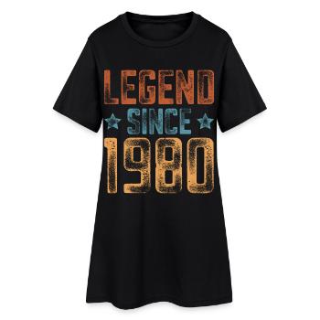 1980 Naissance Année de naissance Anniversaire - Robe T-shirt Femme - noir - Devant