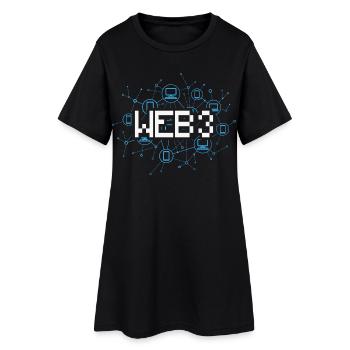 Web3 - Frauen T-Shirt-Kleid - Schwarz - Vorne