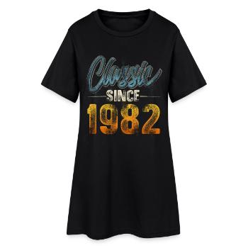 1982 Year of birth Birthday Year of construction Vintage - Women’s T-Shirt Dress - black - Front