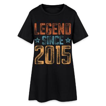 2015 Geboren Geburtsjahr Geburtstag - Frauen T-Shirt-Kleid - Schwarz - Vorne