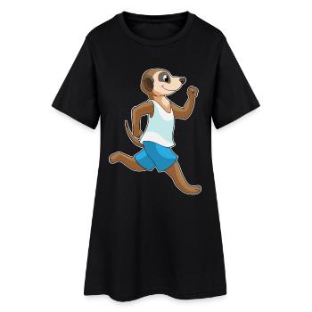 Jogging sportif de suricate - Robe T-shirt Femme - noir - Devant
