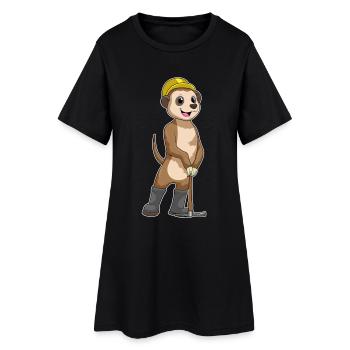 Les suricates comme mineurs avec des pioches - Robe T-shirt Femme - noir - Devant