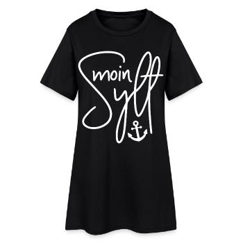 Reisen Reise Insel Tourist Urlaub Spruch Moin Sylt - Frauen T-Shirt-Kleid - Schwarz - Vorne