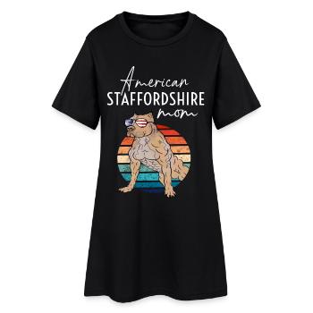 American Staffordshire Mom Vintage - Robe T-shirt Femme - noir - Devant