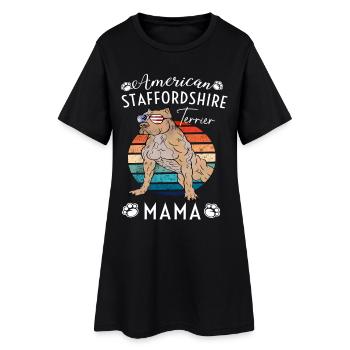 Maman américaine staffordshire - Robe T-shirt Femme - noir - Devant