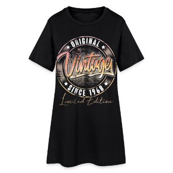 1968 Année de naissance Anniversaire Vintage - Robe T-shirt Femme - noir - Devant