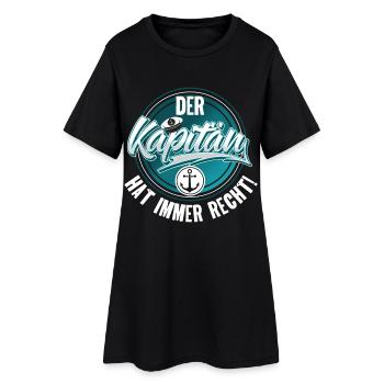 Kapitän Motorboot Segeln Boot Schiff - Frauen T-Shirt-Kleid - Schwarz - Vorne