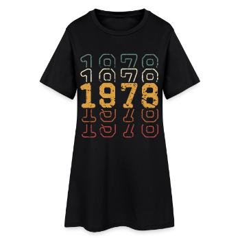 1978 - Frauen T-Shirt-Kleid - Schwarz - Vorne