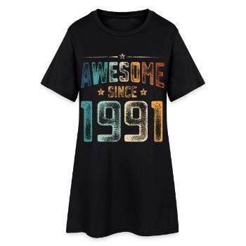 1991 Naissance Année de naissance - Robe T-shirt Femme - noir - Devant