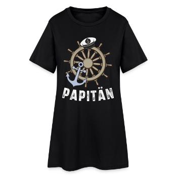 Papitän Vater Kapitän Motorboot Segeln Boot Schiff - Frauen T-Shirt-Kleid - Schwarz - Vorne
