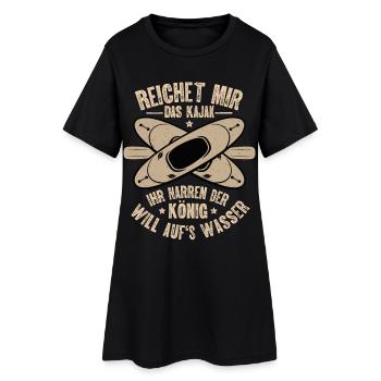 Kajak Kajakfahren - Frauen T-Shirt-Kleid - Schwarz - Vorne