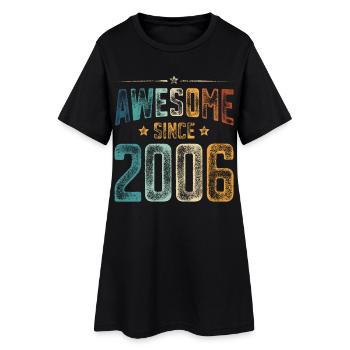 2006 Geboren 18.Geburtstag Geburtsjahr - Frauen T-Shirt-Kleid - Schwarz - Vorne